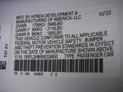 2022 Honda Civic Hatchback Sport