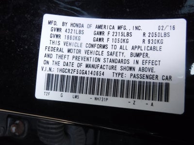 2016 Honda Accord Sedan Sport
