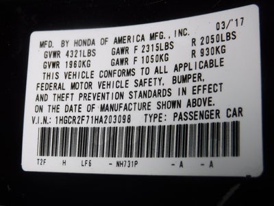 2017 Honda Accord Sedan EX