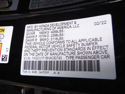 2022 Honda Accord Sedan LX
