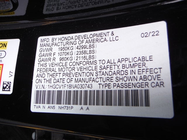 2022 Honda Accord Sedan LX