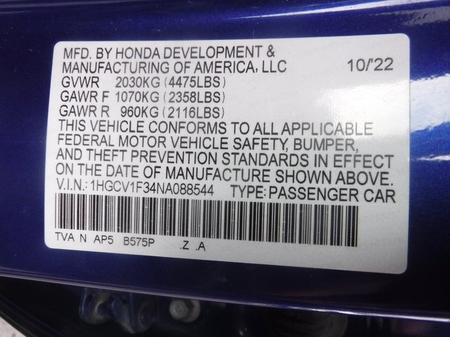 2022 Honda Accord Sedan Sport