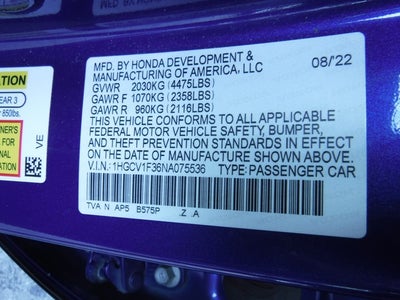 2022 Honda Accord Sedan Sport