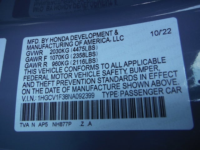 2022 Honda Accord Sedan Sport