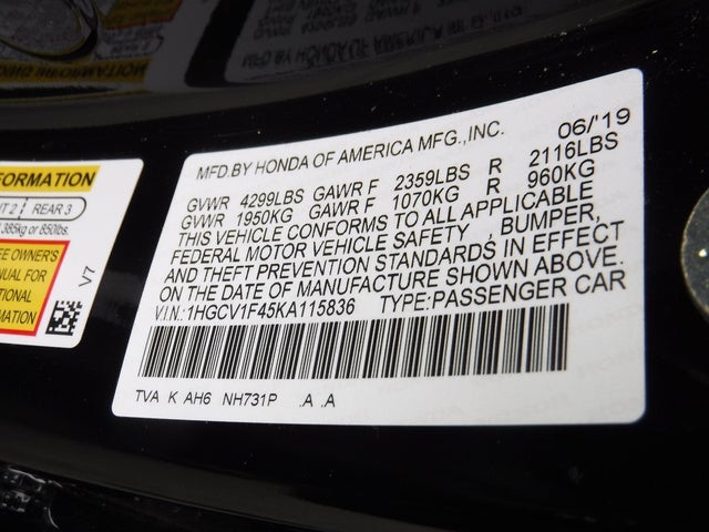 2019 Honda Accord Sedan EX