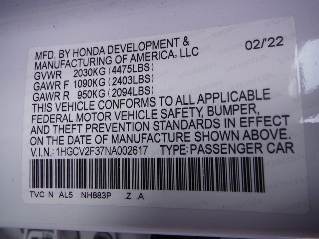 2022 Honda Accord Sedan Sport