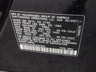 2021 Volkswagen Atlas V6 SE 4Motion