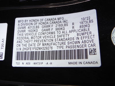 2022 Honda Civic Sedan Touring