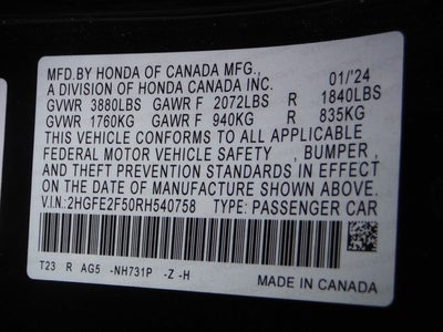 2024 Honda Civic Sedan Sport