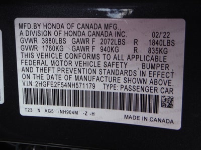 2022 Honda Civic Sedan Sport