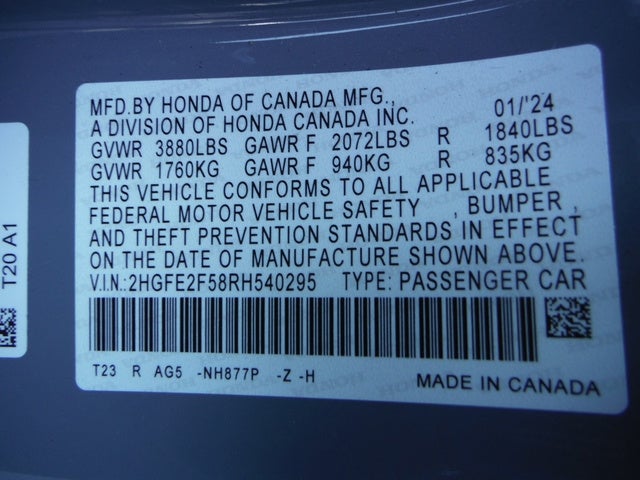 2024 Honda Civic Sedan Sport