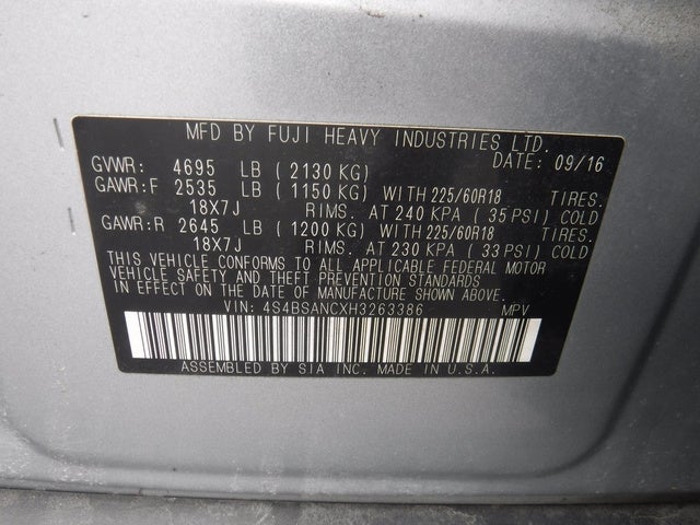 2017 Subaru Outback 2.5i Limited