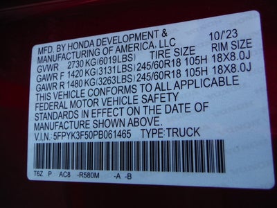 2023 Honda Ridgeline RTL